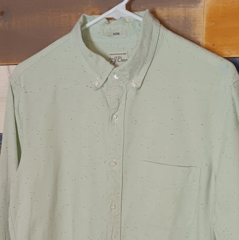 J.Crew Slim Dress Shirt M Green